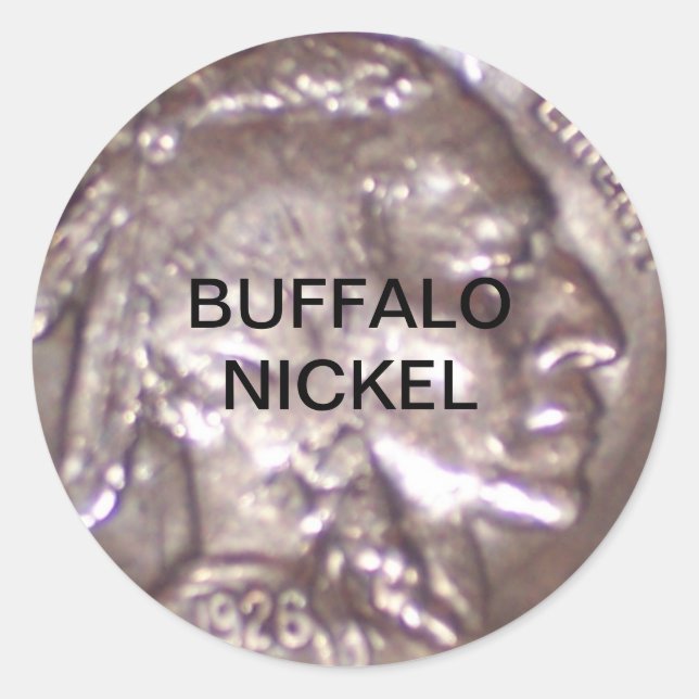 Buffalo Nickel Classic Round Sticker (Front)