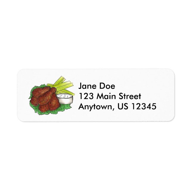 Buffalo NY BBQ Chicken Wing Wings Celery Labels (Front)