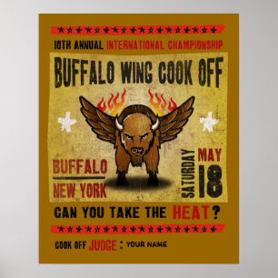 Buffalo, NY - Fire Hot Buffalo Wing Cook-Off Poster