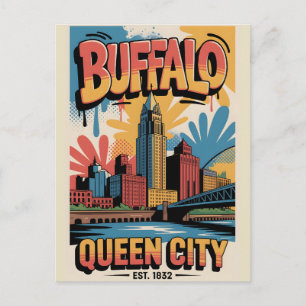 Buffalo NY Graffiti Urban Travel Poster Postcard