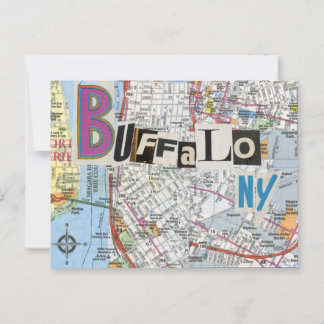 Buffalo NY Maps Carte postale Collage 37