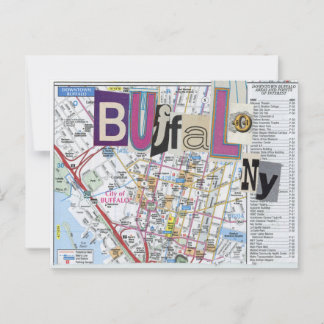 Buffalo NY Maps Collage  Postcard