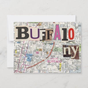 Buffalo NY Maps Collage Postcard