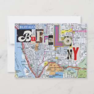 Buffalo NY Maps Collage Postcard