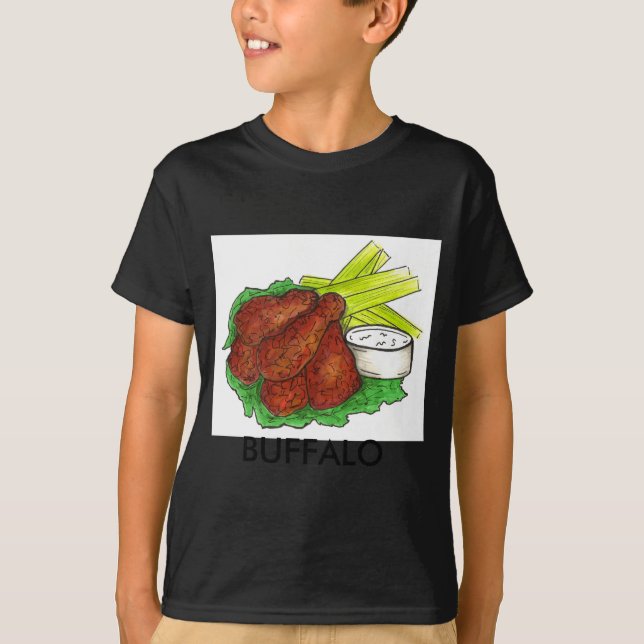 Buffalo Ny New York Hot Bbq Chicken Wings Celery _ T-Shirt (Front)
