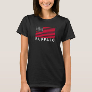 Buffalo NY USA Flag Buffalo Red White & Blue Buffa T-Shirt