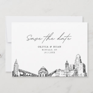 Buffalo NY Wedding Save the Date Modern Invitation