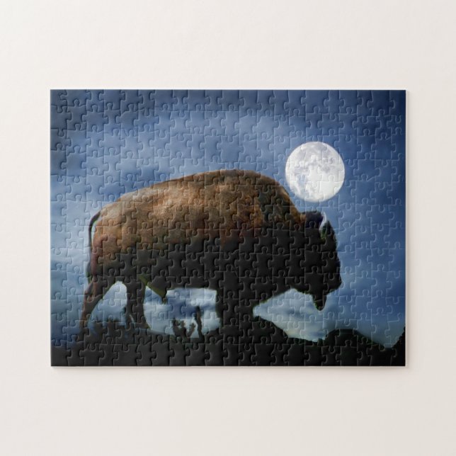 Buffalo or Bison Southwestern Mystical Jigsaw Puzzle (Horizontal)