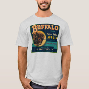 Buffalo Pajaro Valley Apples Vintage Crate Label T-Shirt