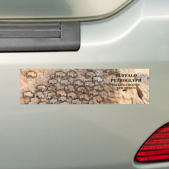 BUFFALO PETROGLYPH - TALKING CANYONS, NEW MEXICO BUMPER STICKER (On Car)