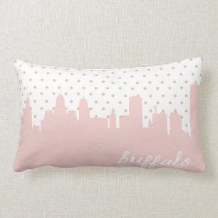 Buffalo pink polka dots lumbar pillow