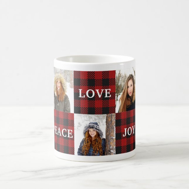 Buffalo Plaid 3 Photo and Message Coffee Mug (Center)