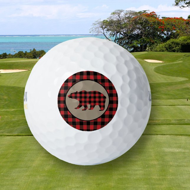 Buffalo Plaid Bear Golf Balls (Creator Uploaded)
