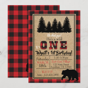 Buffalo Plaid Birthday Invitation