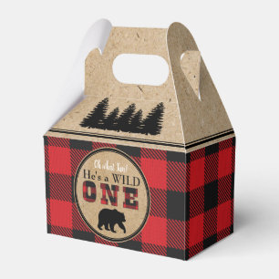Buffalo Plaid Birthday Party Favour Boxes
