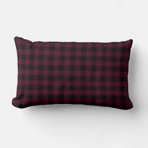 Buffalo Plaid   Black and Red Lumbar Pillow