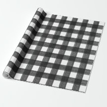 Buffalo Plaid Black and White Watercolor