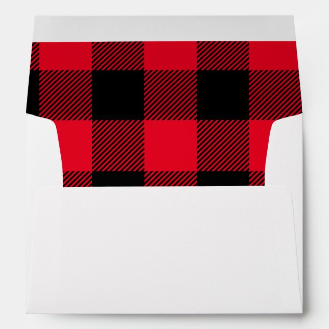 Buffalo Plaid Black Red Envelope (Back (Bottom))