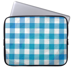 Buffalo Plaid Blue and White Laptop Sleeve