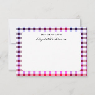 Buffalo Plaid Border Personalized Stationery Note  Thank You Card