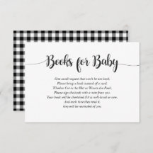 Buffalo Plaid Bring A Book Baby Shower