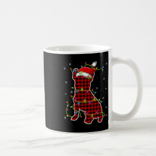 Buffalo Plaid Bulldog Santa Christmas Pajama Match Coffee Mug