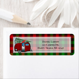 Buffalo Plaid Camper With Christmas Tree