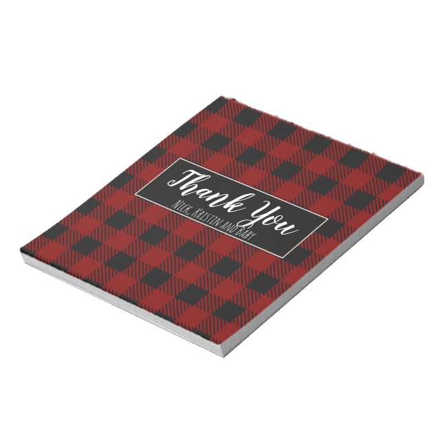 Buffalo Plaid Candy Bar Wrap Notepad (Rotated)