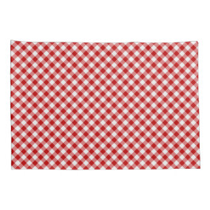 Buffalo Plaid Check Red White Pillowcase