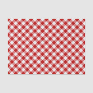 Buffalo Plaid Check Red White Tissue Paper