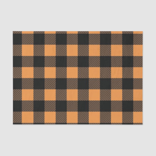 Buffalo plaid checks tissue paper gift bag stuffer (Front)