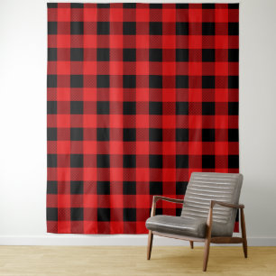 Buffalo plaid Christmas backdrop Tapestry