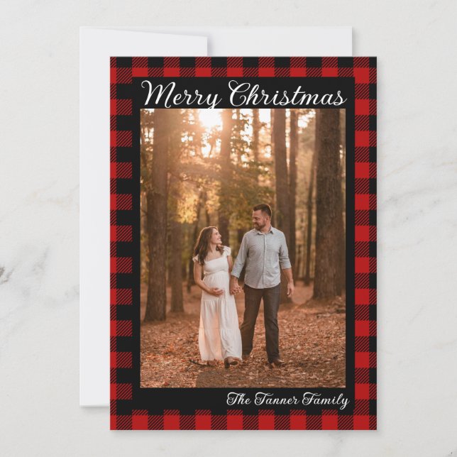 Buffalo Plaid Christmas Card (Front)