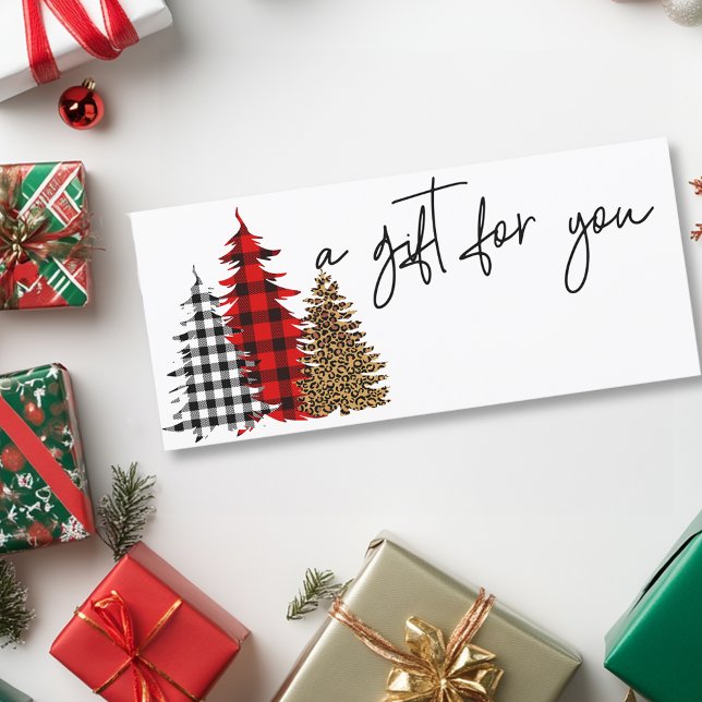 Buffalo Plaid Christmas Carte cadeau Arbres Leopar (Créateur téléchargé)