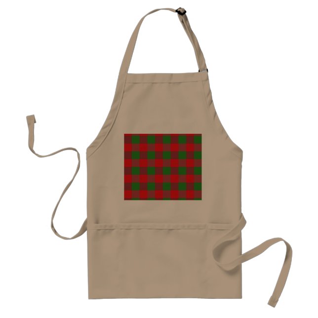 Buffalo Plaid Christmas Check Pattern,Green Red Standard Apron (Front)
