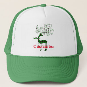 Buffalo Plaid Christmas Deer Thunder_Cove Trucker Hat