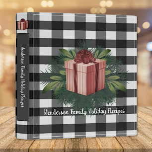 Buffalo Plaid Christmas Gift Family Recipe Red Binder