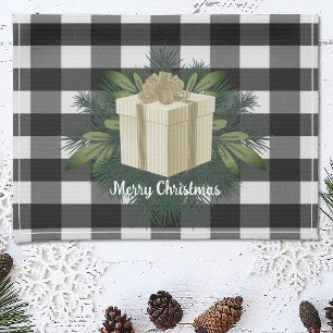 Buffalo Plaid Christmas Gift   Gold Holiday Kitchen Towel