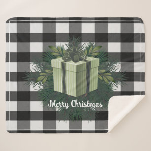 Buffalo Plaid Christmas Gift Green Holiday Sherpa Blanket