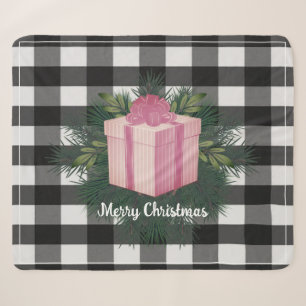 Buffalo Plaid Christmas Gift   Pink Holiday Sherpa Blanket