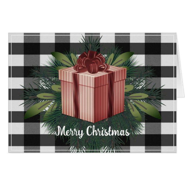 Buffalo Plaid Christmas Gift | Red Holiday (Front Horizontal)