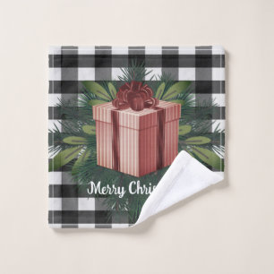 Buffalo Plaid Christmas Gift   Red Holiday Bath Towel Set