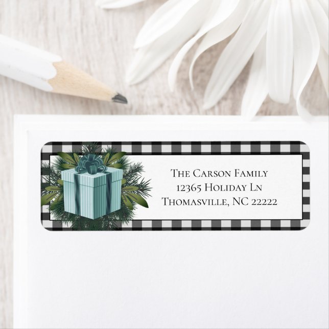 Buffalo Plaid Christmas Gift | Teal (Insitu)