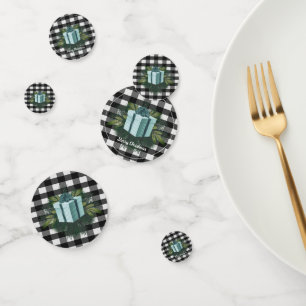 Buffalo Plaid Christmas Gift Teal Confetti