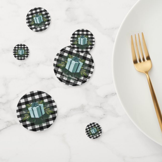 Buffalo Plaid Christmas Gift | Teal Confetti (Group)