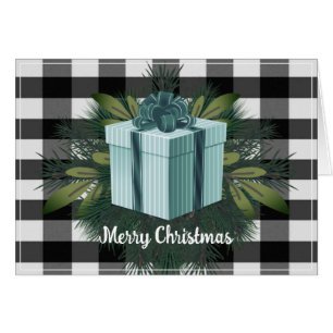 Buffalo Plaid Christmas Gift   Teal Holiday