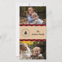 Buffalo Plaid Christmas Photo Card