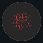 Buffalo Plaid Christmas Song Baby It's Cold Outsid Classic Round Sticker<br><div class="desc">Buffalo Plaid Christmas Song Baby It's Cold Outside</div>