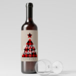 Buffalo Plaid Christmas Tree Kraft Wine Label<br><div class="desc">Our ''Rustic Buffalo Plaid Holiday'' collection features products with a buffalo plaid Christmas tree and a whimsical script "Merry Christmas". Coupled with your information in an elegant serif font and a personalized photo all on a kraft or black background. Check out our store for more matching items.</div>