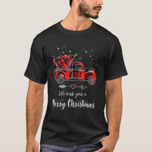 Buffalo Plaid Christmas Tree Red Truck Funny T Shi T-Shirt